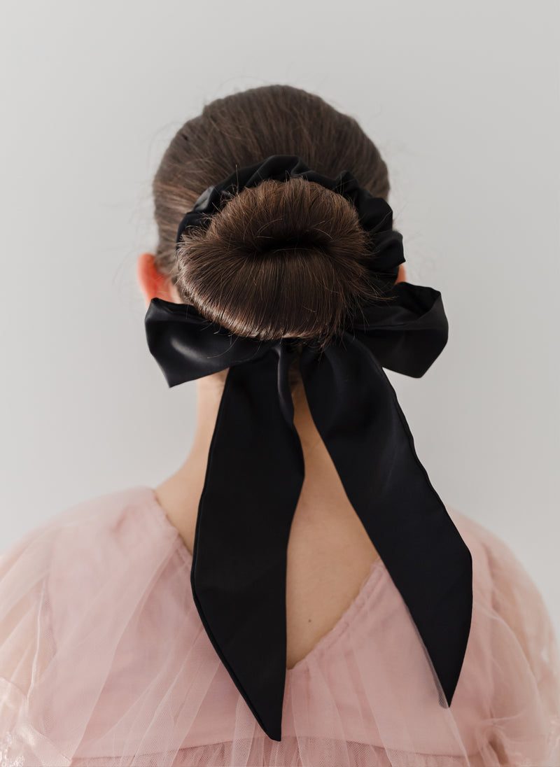 Petite Amalie Black Bow Scrunchie