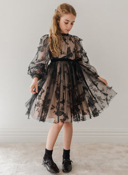 Petite Amalie Butterfly Tulle Gown