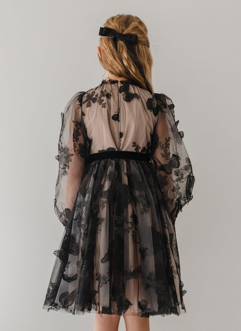 Petite Amalie Butterfly Tulle Gown