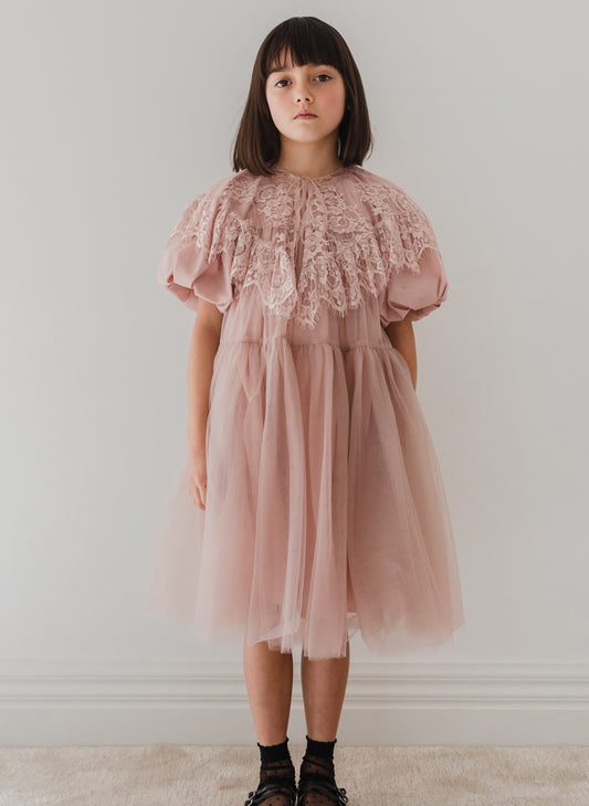 Petite Amalie Lace Collar Tulle Baby Doll Dress