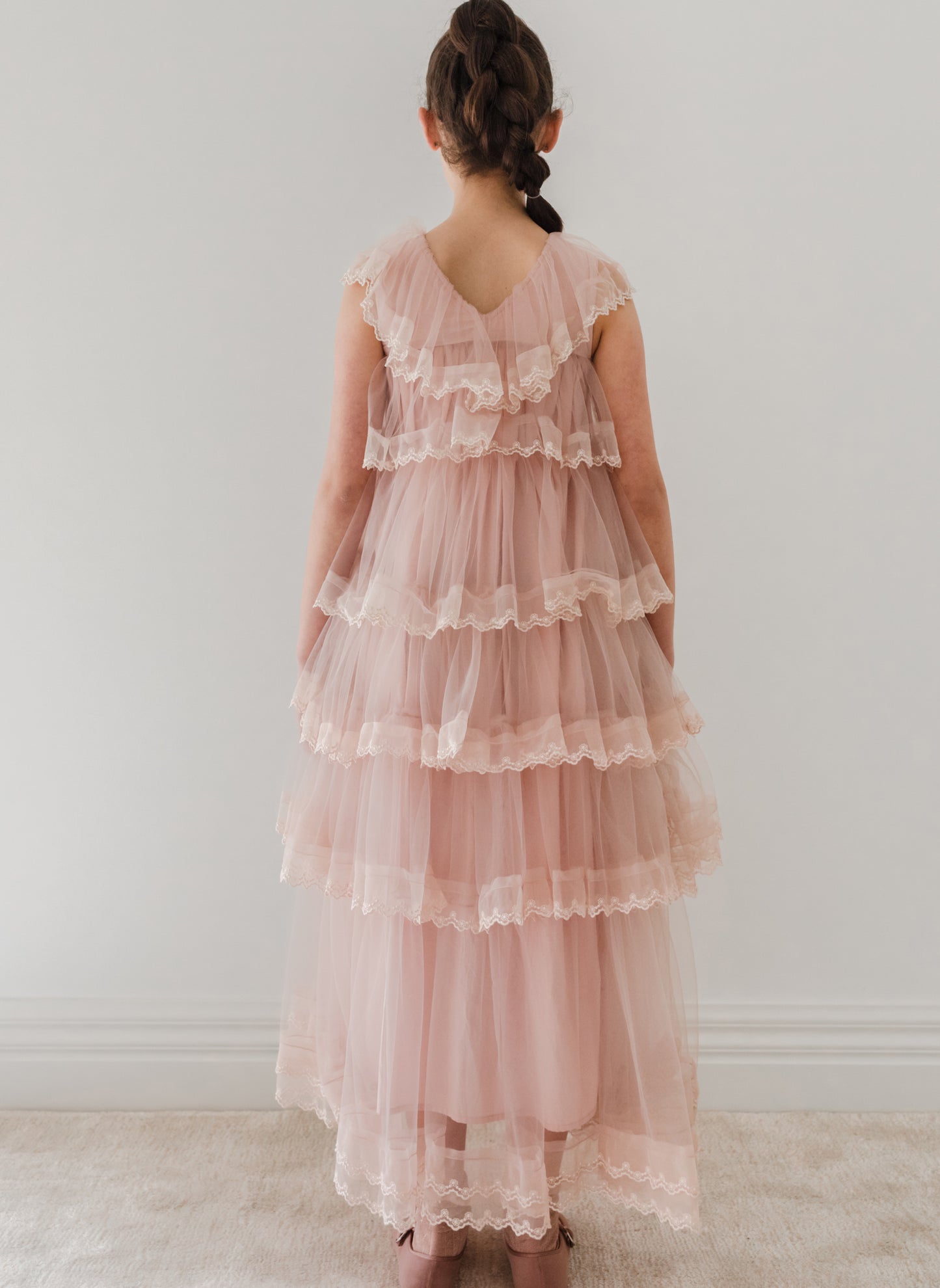 Petite Amalie Mauve Layers Tulle Gown