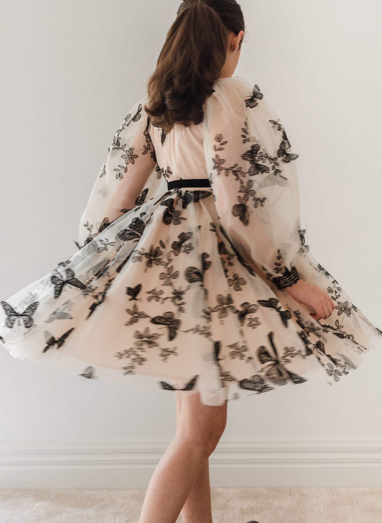 Petite Amalie Nude Butterfly Dress