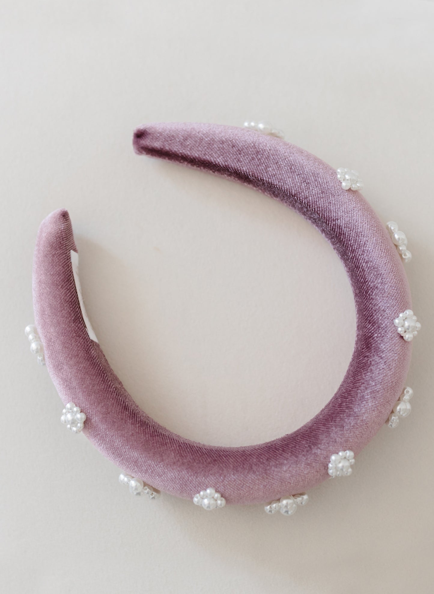 Petite Amalie Padded Pearl Velvet Headband