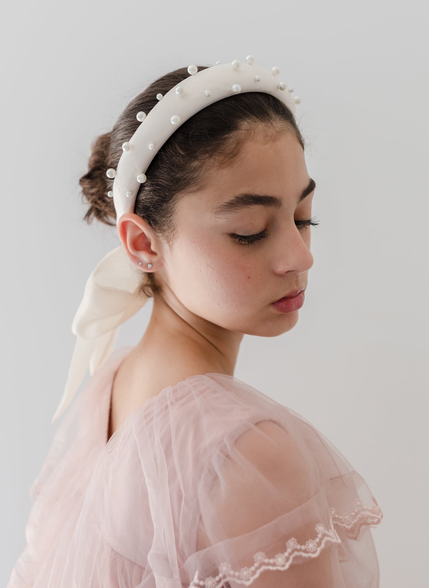 Petite Amalie Satin Pearl Headband