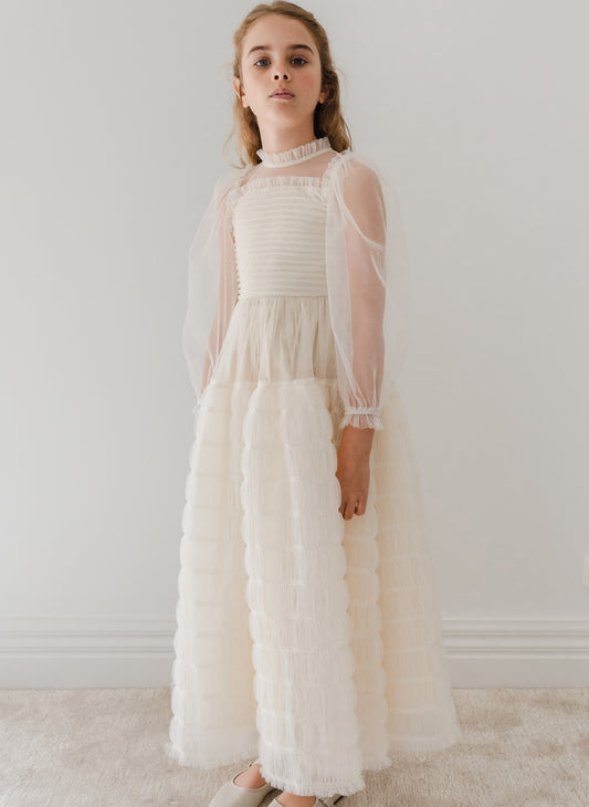 Petite Amalie Smocked Tulle Dress