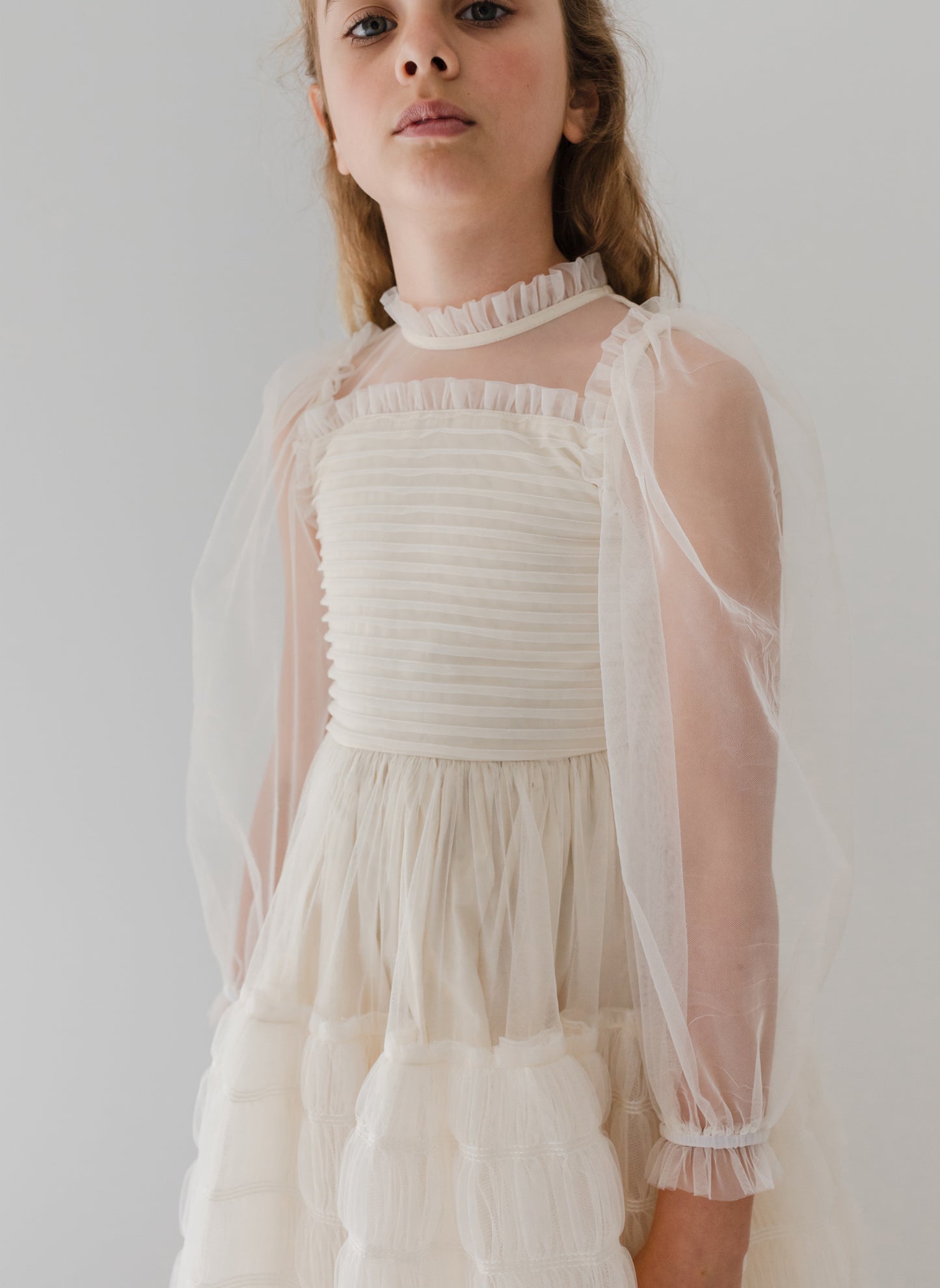 Petite Amalie Smocked Tulle Dress