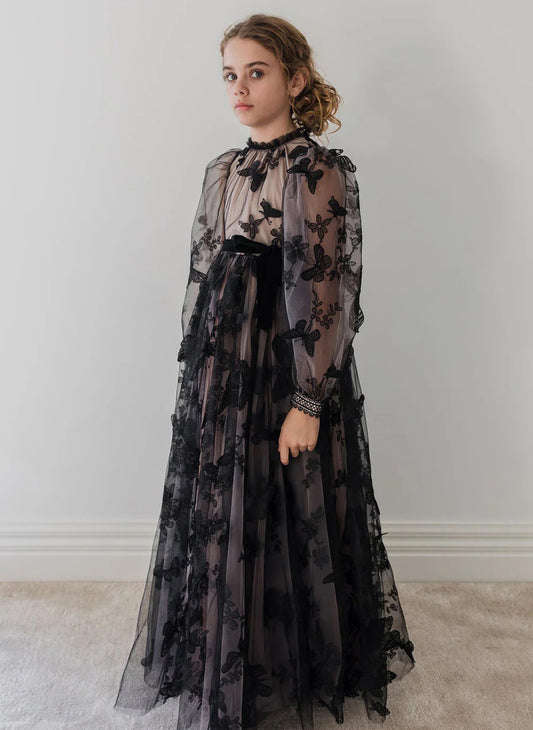 Petite Amalie Butterfly Tulle Gown