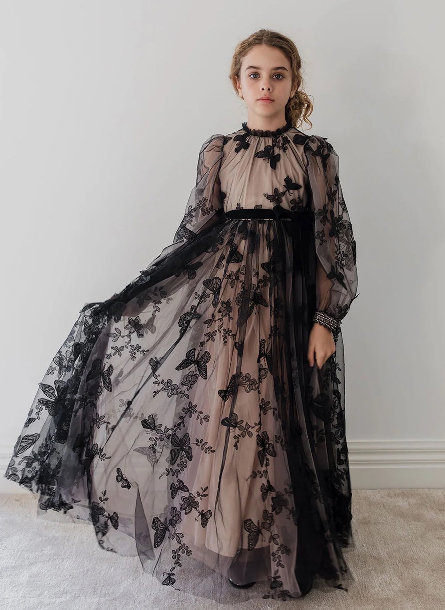 Petite Amalie Butterfly Tulle Gown