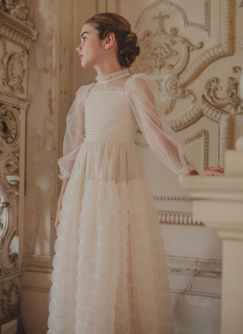 Petite Amalie Smocked Tulle Dress