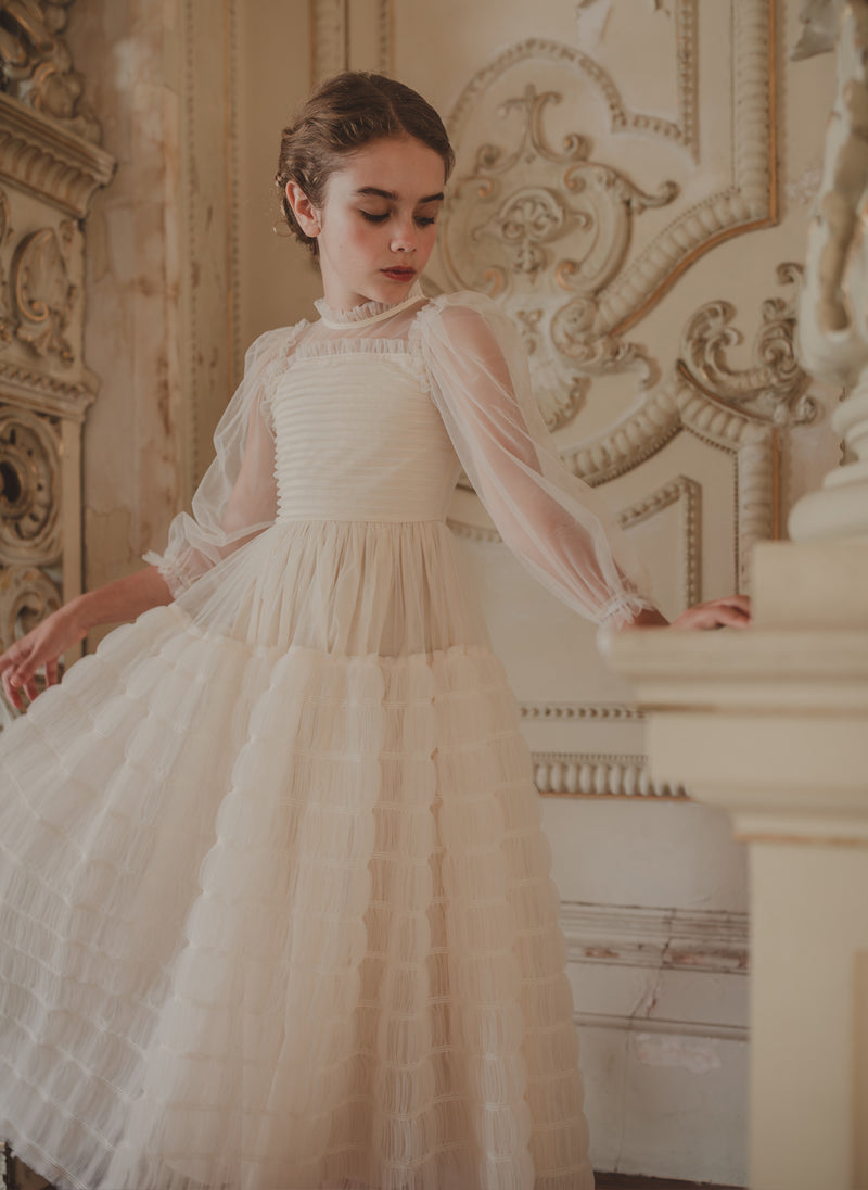 Petite Amalie Smocked Tulle Dress