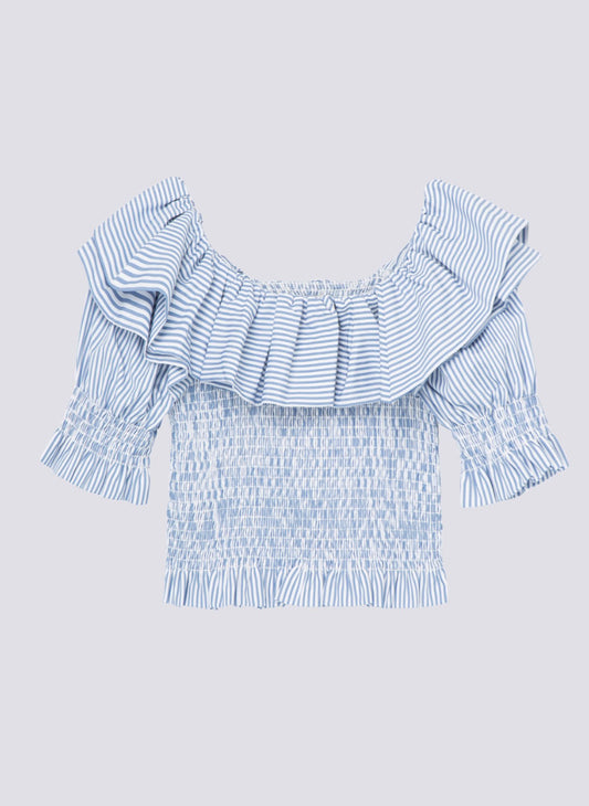 Habitual Kids Smocked Ruffle Sleeve Top