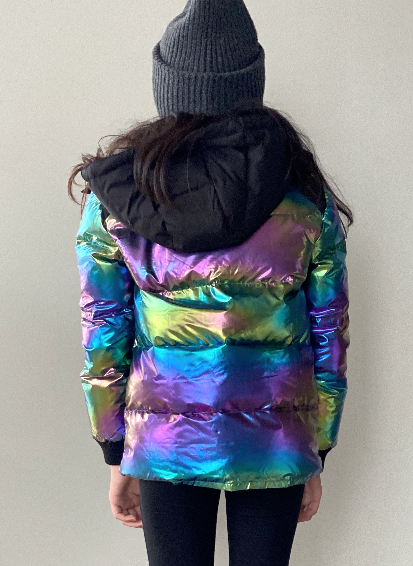 Vierra Rose Sia Iridescent combo Puffer in Blue Iridescent