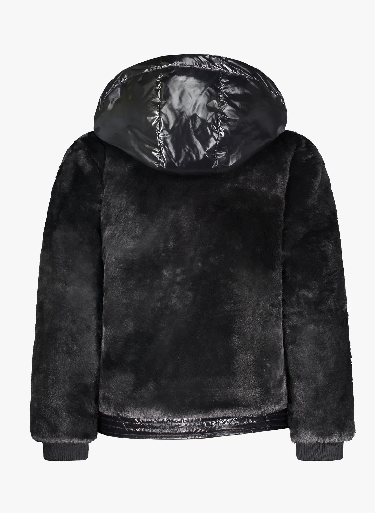 Vierra Rose Cruz Faux Fur Jacket in Black