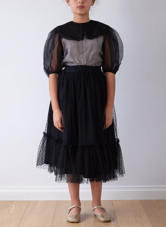 Petite Amalie Long Dotty Tulle Skirt