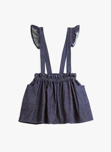 Tocoto Vintage Denim Mini skirt w/ Suspenders in Blue – Hello Alyss ...