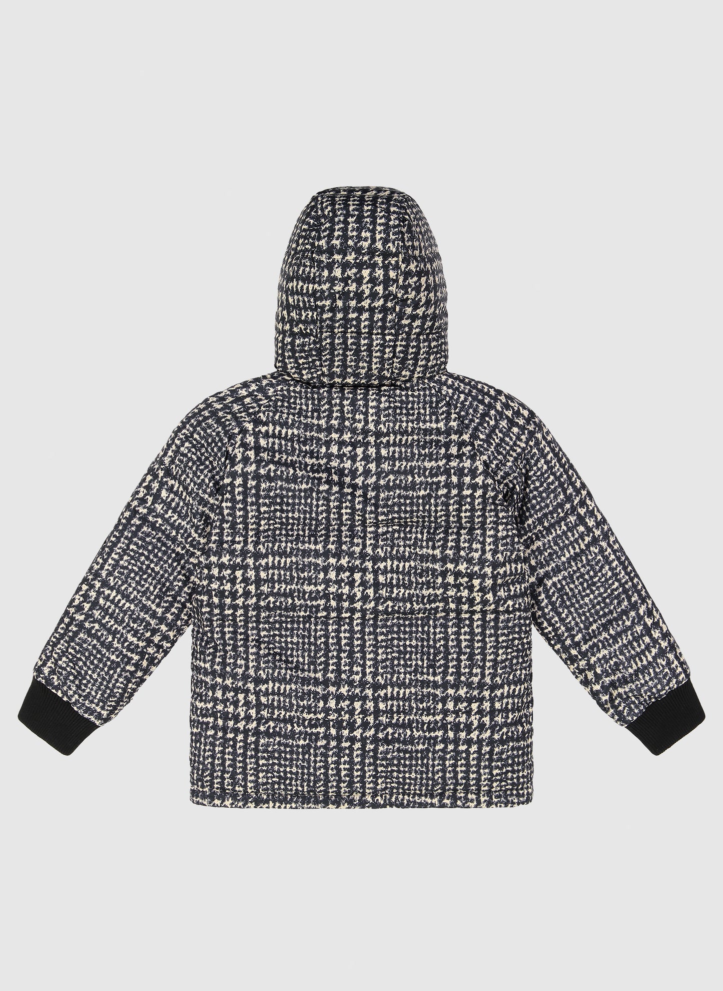 Vierra Rose Caley Reversible Puffer in Black and White Plaid